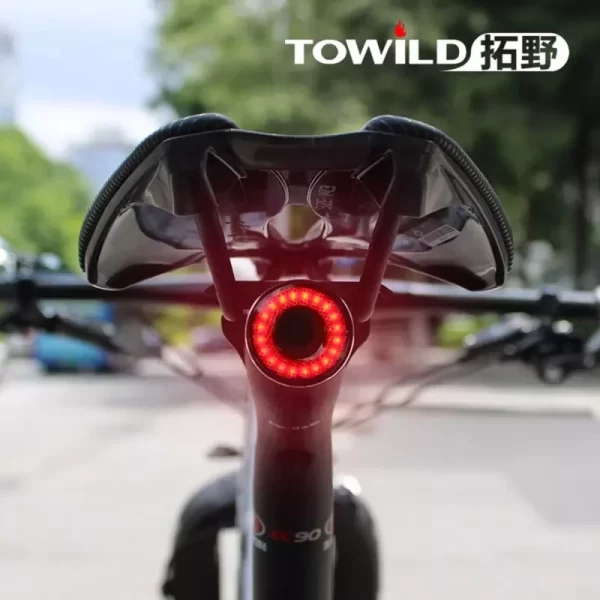 Towild Bike Tail Light Night Cycling Rear Light Smart Brake Sensor